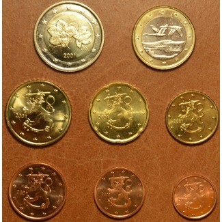 Set of 8 eurocoins Finland 2001 (UNC)