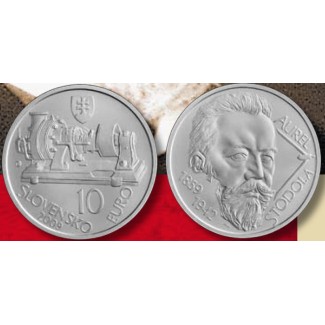 Euromince mince 10 Euro Slovensko 2009 - Aurel Stodola - 150. výroč...