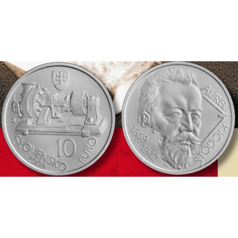 euroerme érme 10 Euro Szlovákia 2009 - Aurel Stodola (BU)
