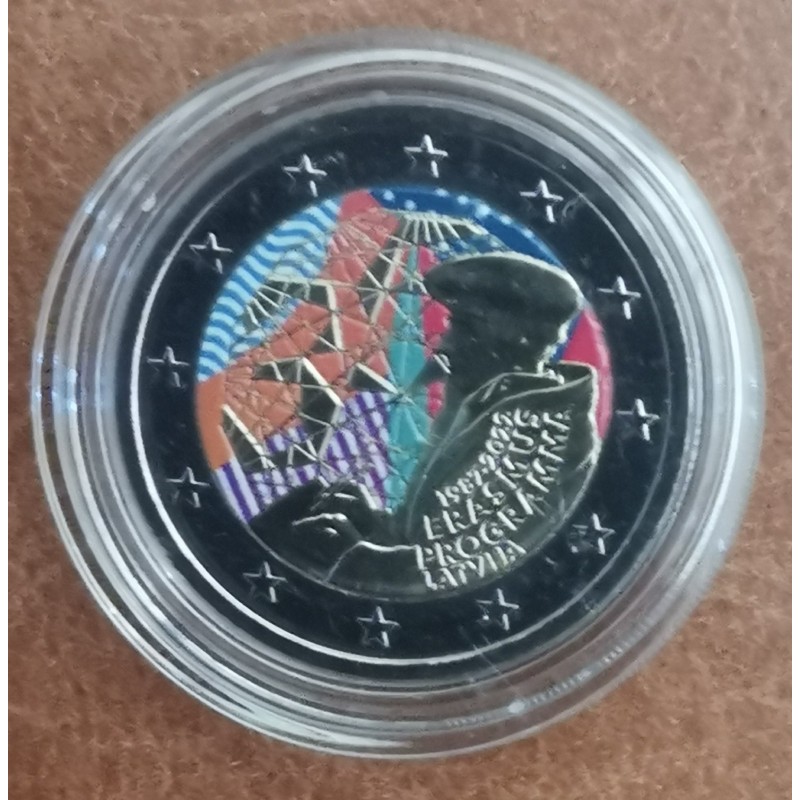 eurocoin eurocoins 2 Euro Latvia 2022 - Erasmus program III. (color...