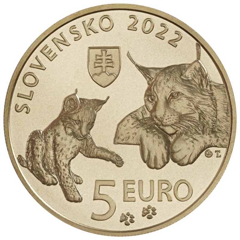 eurocoin eurocoins 5 Euro Slovakia 2022 - Eurasian lynx (UNC)