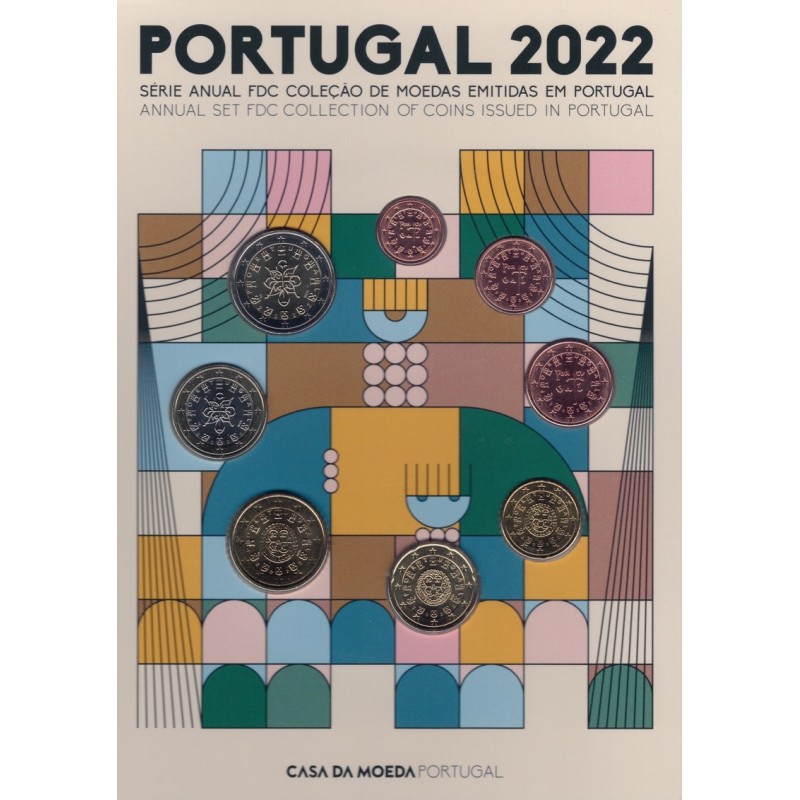 Euromince mince Portugalsko 2022 sada 8 mincí (UNC)