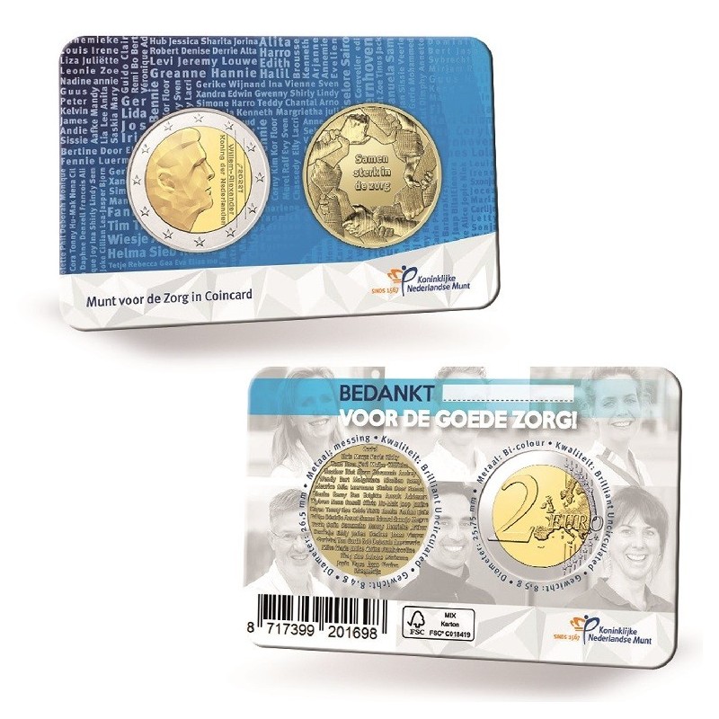 Euromince mince 2 Euro Holandsko 2022 - Starostlivosť (BU karta)