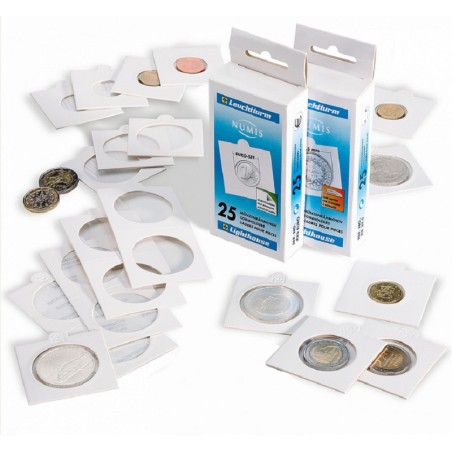 eurocoin eurocoins Leuchtturm white self-adhesive 2 Euro coin holde...