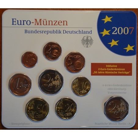 eurocoin eurocoins Germany 2007 \\"F\\" set of 9 eurocoins (BU)