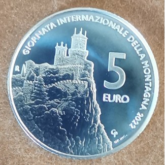 Euromince mince 5 Euro San Marino 2022 - Svetový deň hôr (BU)