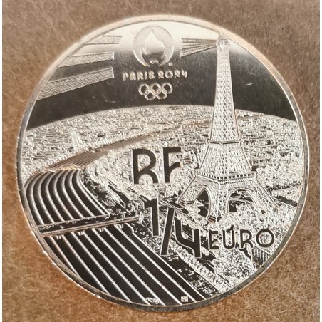 euroerme érme 1/4 Euro Franciaország 2021 - A 2024-es olimpia: Úszá...