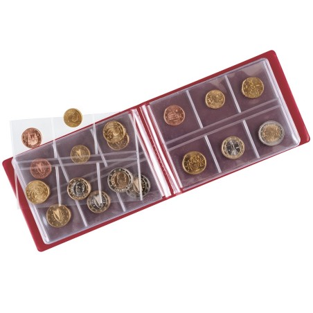 eurocoin eurocoins Lindner pocket album for 48 coins (red)