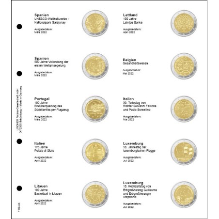 eurocoin eurocoins Lindner page 34 into album of 2 Euro coins (Marc...