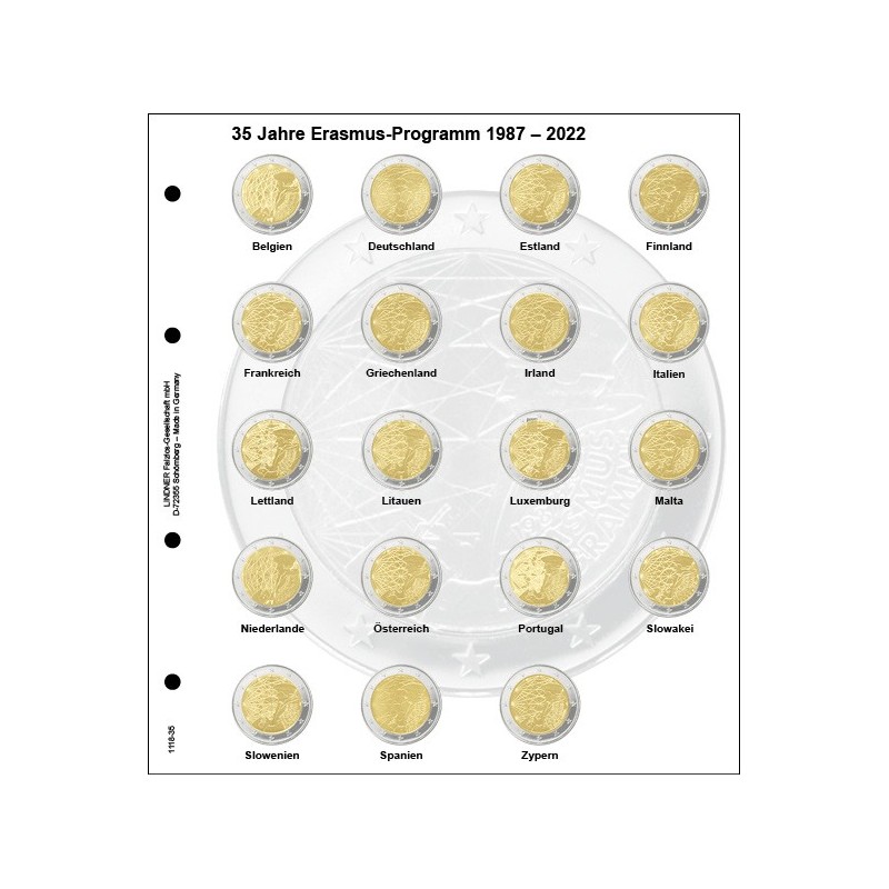 eurocoin eurocoins Lindner page 35 into album of 2 Euro coins (Eras...