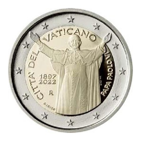Euromince mince 2 Euro Vatikán 2022 - Pápež Pavol VI. (UNC)