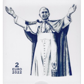 Euromince mince 2 Euro Vatikán 2022 - Pápež Pavol VI. (Proof)