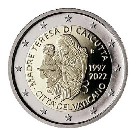 euroerme érme 2 Euro Vatikán 2022 - Teréz anya (UNC)