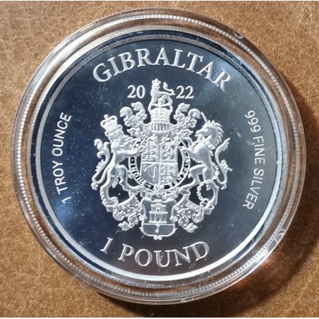 Euromince mince 1 libra Gibraltar 2022 - Bojový slon (1 oz. Ag)