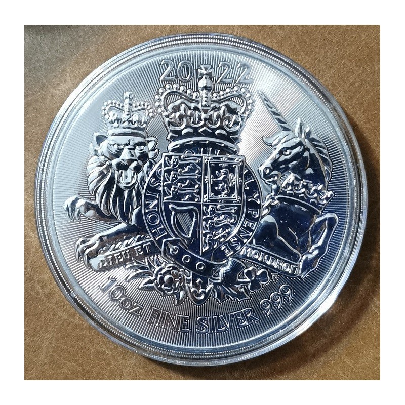 eurocoin eurocoins 10 pound Great Britain 2022 Royal arms (10 oz. Ag)