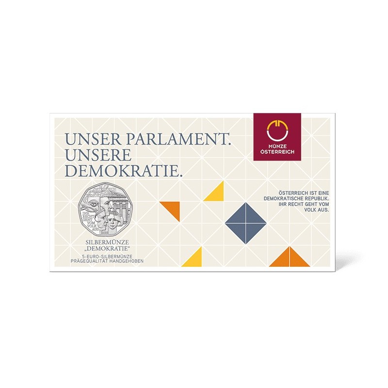 Euromince mince 5 Euro Rakúsko 2022 - Demokrácia (BU)