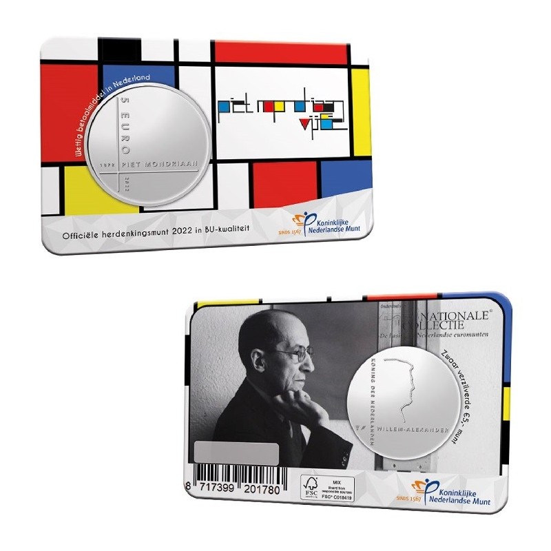 Euromince mince 5 Euro Holandsko 2022 - Piet Mondriaan (UNC)