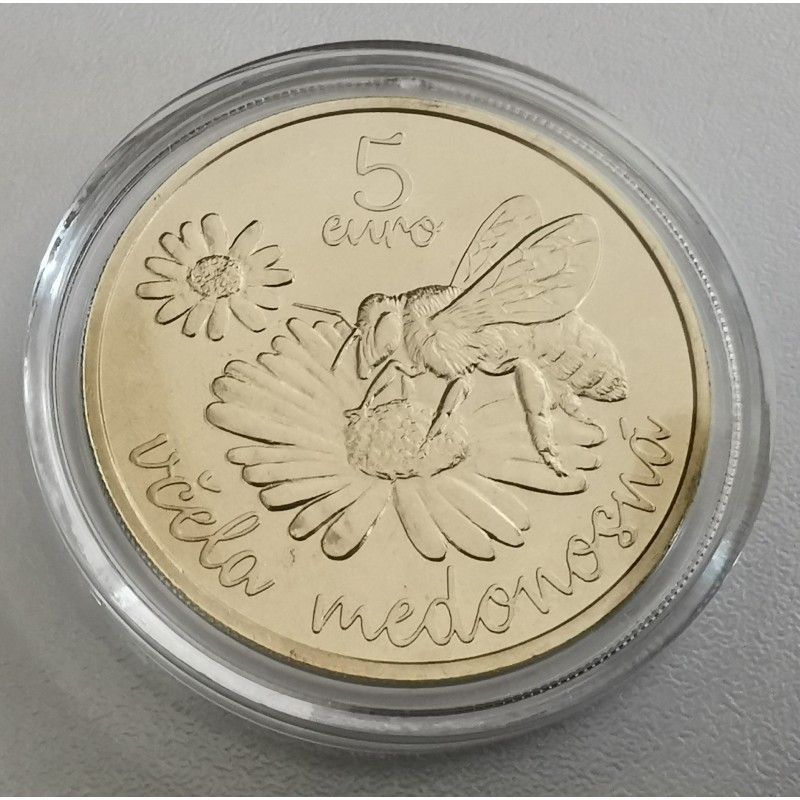 Euromince mince 5 Euro Slovensko 2021 - Včela medonosná (UNC)
