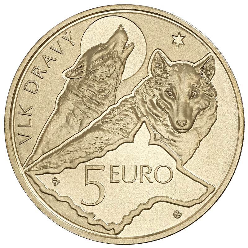 Euromince mince 5 Euro Slovensko 2021 - Vlk dravý (UNC)