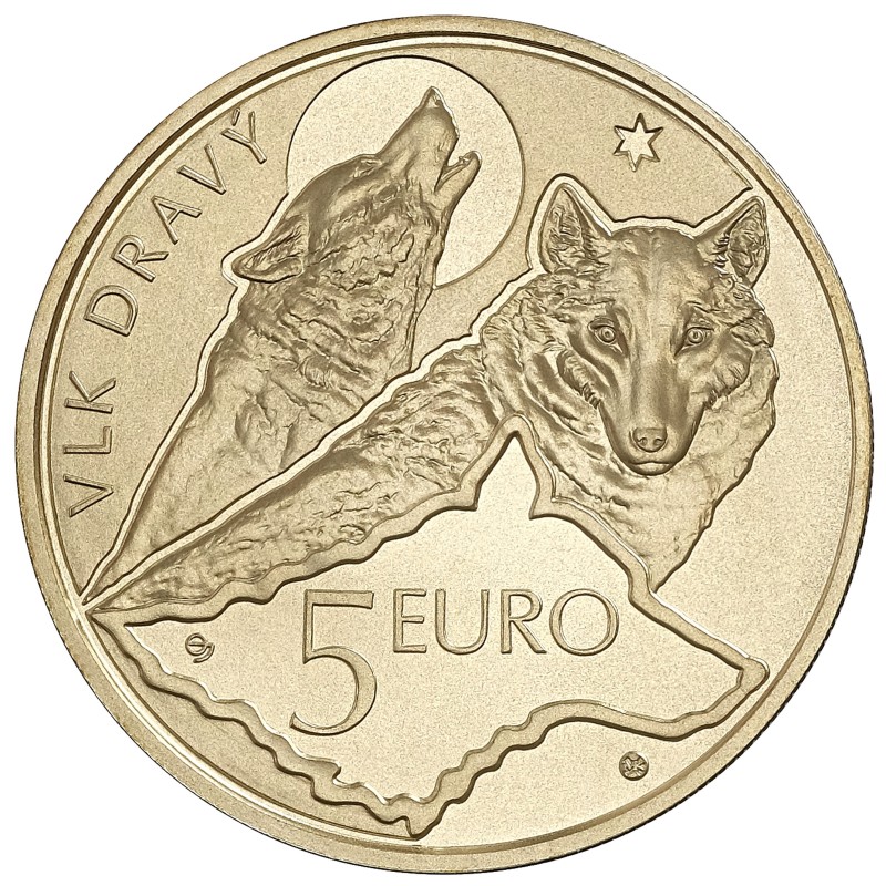 euroerme érme 5 Euro Szlovákia 2021 - A farkas (UNC)