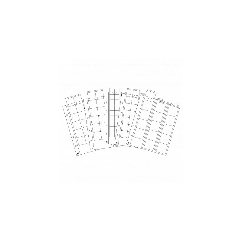 Euromince mince 5 listov do albumov Leuchtturm OPTIMA mix (42, 27, ...