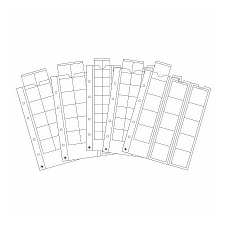 Euromince mince 5 listov do albumov Leuchtturm OPTIMA mix (42, 27, ...
