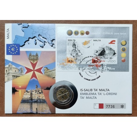 euroerme érme 2 Euro Málta 2008 Numisbrief (UNC)