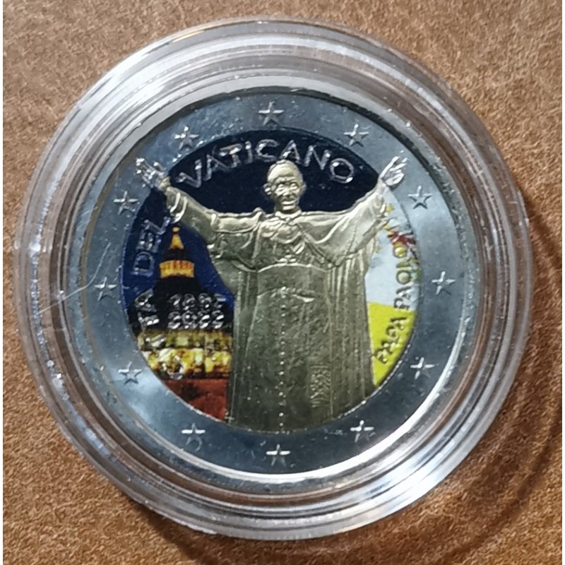 Euromince mince 2 Euro Vatikán 2022 - Pápež Pavol VI. - v2 (farebná...