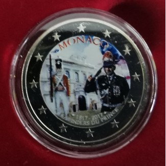 Euromince mince 2 Euro Monaco 2017 - Carabiniers du Prince (farebná...