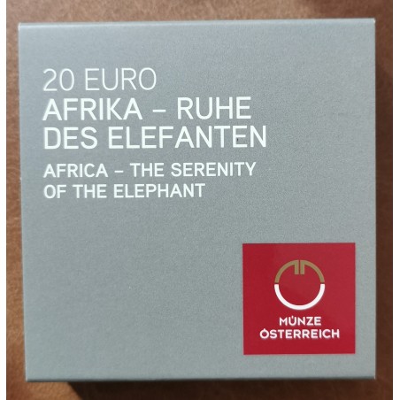 euroerme érme 20 Euro Ausztria 2022 - Afrika: Az elefánt higgadsága...