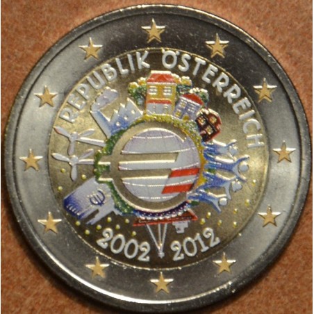 Euromince mince 2 Euro Rakúsko 2012 - 10. výročia vzniku Eura (fare...