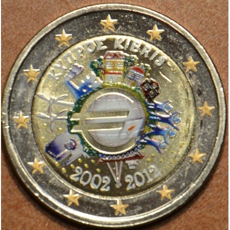eurocoin eurocoins 2 Euro Cyprus 2012 - Ten years of Euro (colored ...