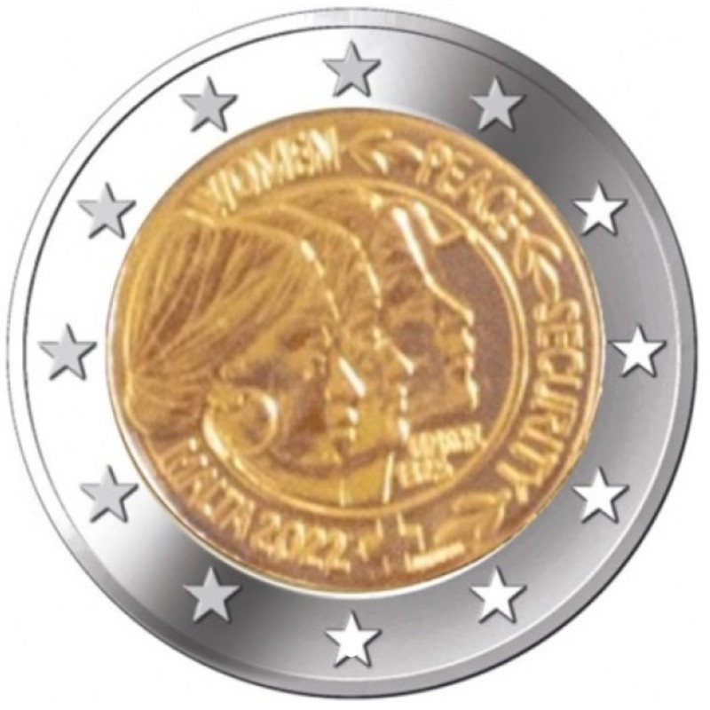 Euromince mince 2 Euro Malta 2022 - Ochrana žien (UNC)