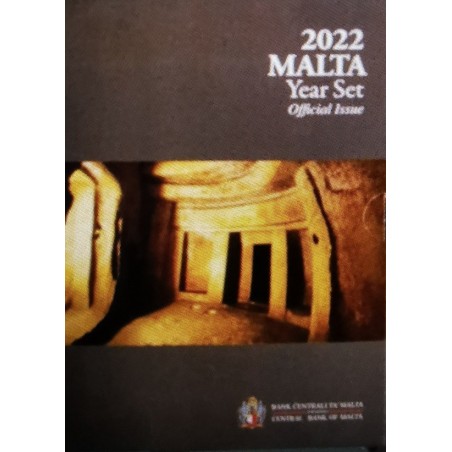 Euromince mince Malta 2022 sada s 2 Euro mincou Ħal-Saflieni Hypoge...