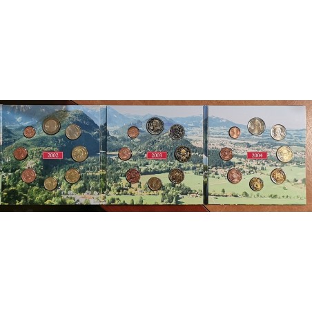 eurocoin eurocoins Austria 2002-2003-2004 set of 3x8 coins (BU)