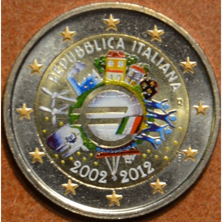 Euromince mince 2 Euro Taliansko 2012 - 10. výročia vzniku Eura (fa...