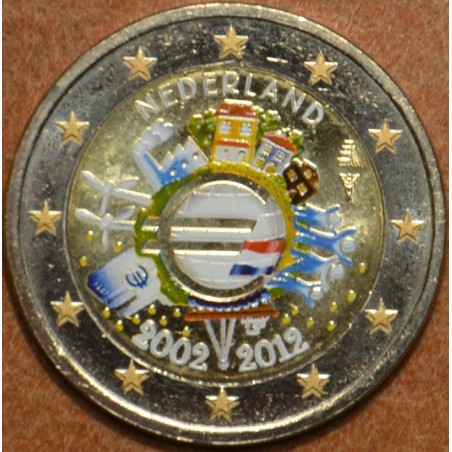 euroerme érme 2 Euro Hollandia 2012 - Az Euro 10. évfordulója (szín...