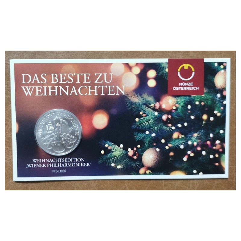 euroerme érme 1,50 Euro Ausztria 2022 Philharmonic 1oz Karácsonyi v...