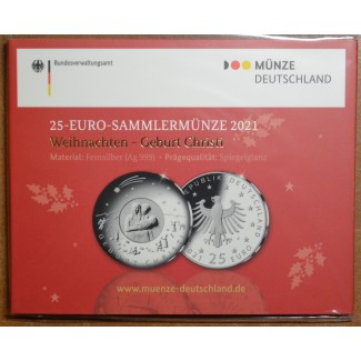 euroerme érme 25 Euro Németország 2021 - Krisztus születése (Proof)