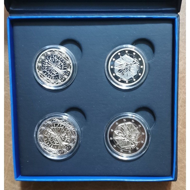 eurocoin eurocoins France 2021-2022 set of 4 eurocoins (Proof)