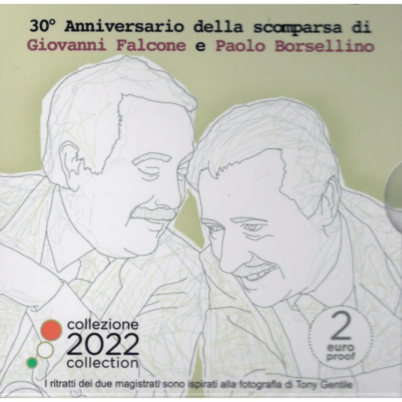 Euromince mince 2 Euro Taliansko 2022 - Falcone - Borsellino (Proof)