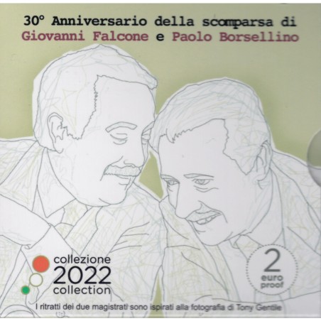 Euromince mince 2 Euro Taliansko 2022 - Falcone - Borsellino (Proof)