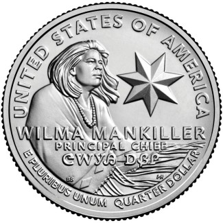 25 cent USA 2022 Wilma Mankiller "P" (UNC)