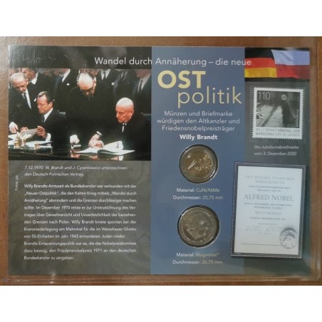 eurocoin eurocoins 2 Euro + 2 DM Germany \\"ADFGJ\\" 2020 - 50 year...