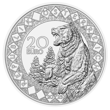 Euromince mince 20 Euro Rakúsko 2023 - Amerika: liečivá sila medveď...