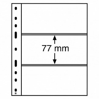 Euromince mince Leuchtturm OPTIMA listy, 3 x 77 mm, čierne (10 ks)