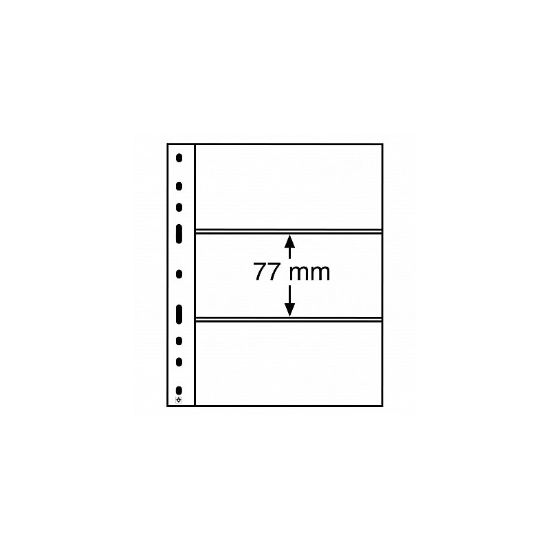 euroerme érme Leuchtturm OPTIMA lapok 3 x 77 mm fekete (10 db)