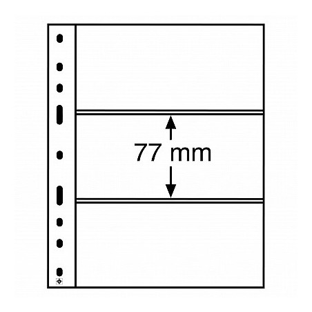 euroerme érme Leuchtturm OPTIMA lapok 3 x 77 mm fekete (10 db)