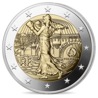 eurocoin eurocoins 2 Euro France 2023 - Paris 2024 Olympic Games (UNC)
