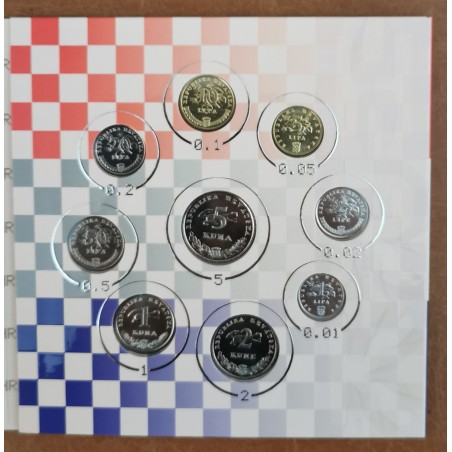 Euromince mince Chorvátsko 9 mincí 2022 posledná sada kún (BU)